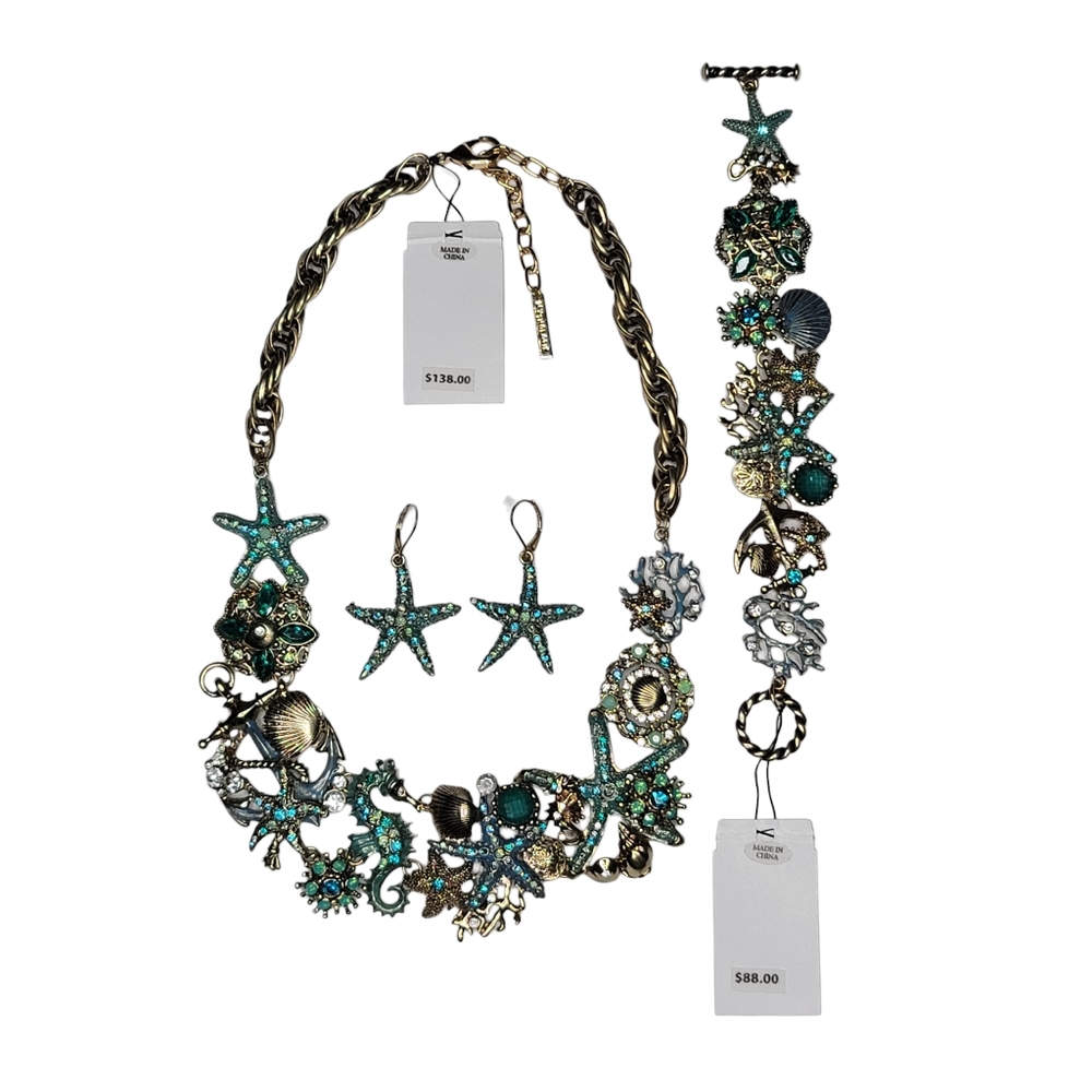 MYTHOLOGIE embellished ocean themed jewelry set